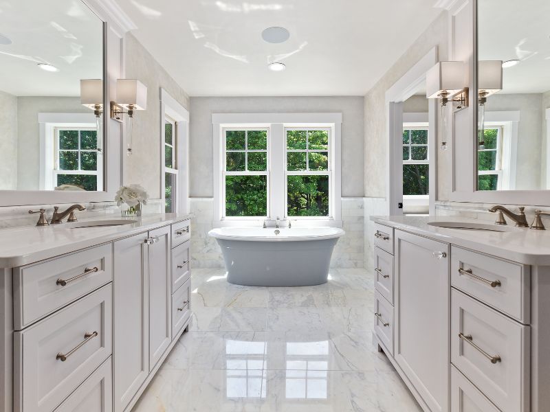 European cabinets installed in a modern, luxury kitchen.